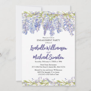 Purple Floral Engagement Party Einladungen