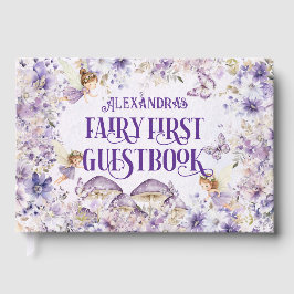 Purple Floral Fairy First Gästebuch