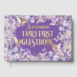 Purple Floral Fairy First Gästebuch