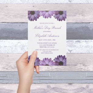 Purple Floral Fête des Mères Brunch Invitation