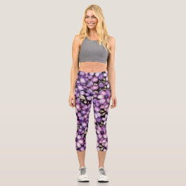 Purple floral leggings