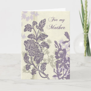 Purple Floral Maman Carte de remerciements du jour