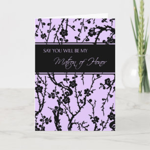 Purple Floral Matron of Honor Invitation Card Einladung