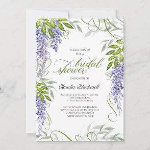 Purple Floral Regency Invitation à la douche nupti