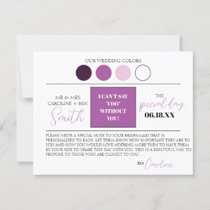 Purple Floral Serez-Vous Ma Carte De Femme D'Accue