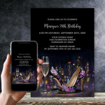 Purple Floral Stiletto Shoes Birthday Party