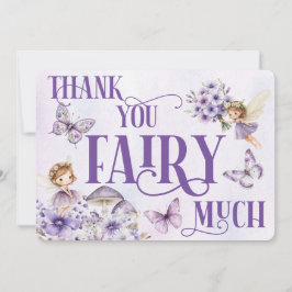 Purple Floral Thank You Fairy Much Dankeskarte