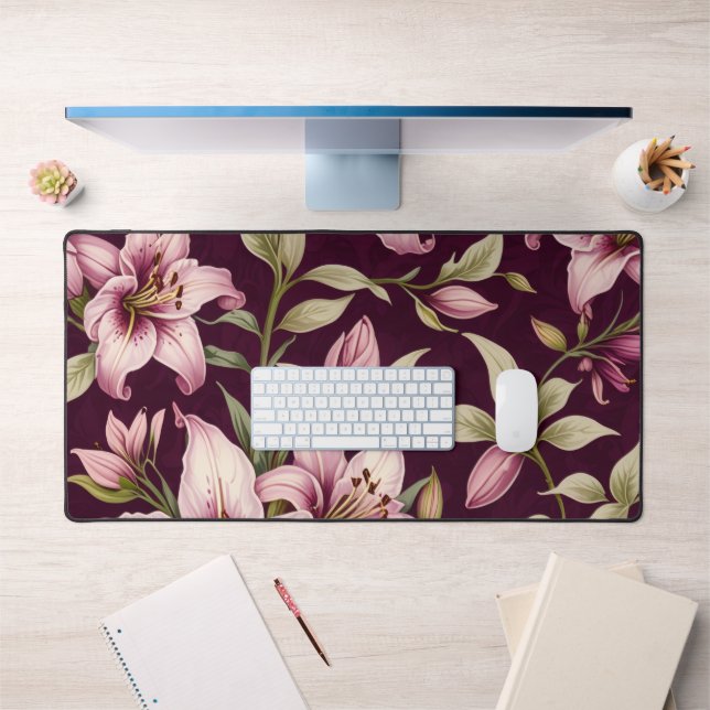Purple Flower Desk Mat Schreibtischunterlage (Büro 1)