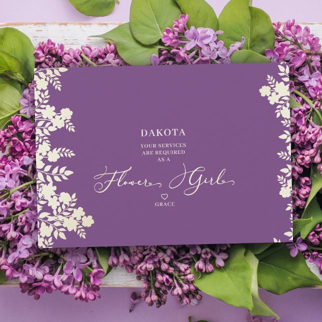 Purple Flower Girl Proposal Botanical Frame (Von Creator hochgeladen)