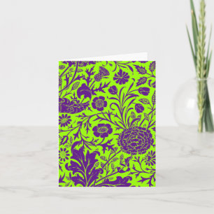 Purple Flower  Pattern Blank Notecards Karte
