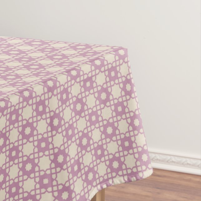 Purple Flower Plaid Pattern Tablecloth Tischdecke (Beispiel)