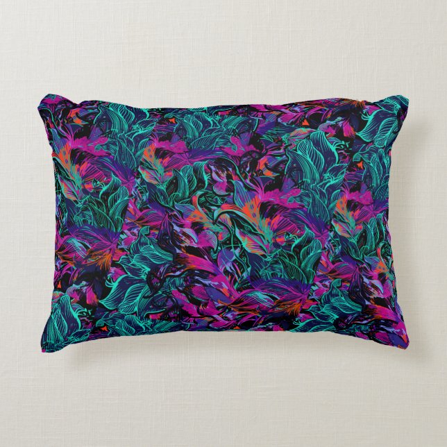 Purple Flowers - Abstrakt Art Blume Kissen (Vorderseite)
