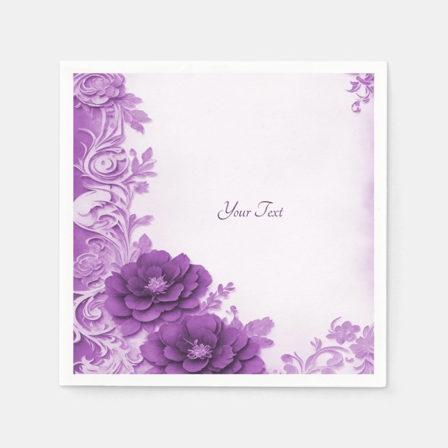 Purple Flowers Blühte Napkins Serviette (Vorderseite)