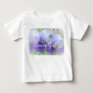 Purple Flowers Flower Girl Ruffle T-Shirt