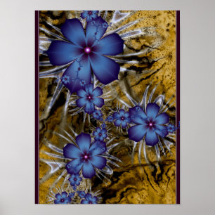 Purple Flowers Fraktal Poster