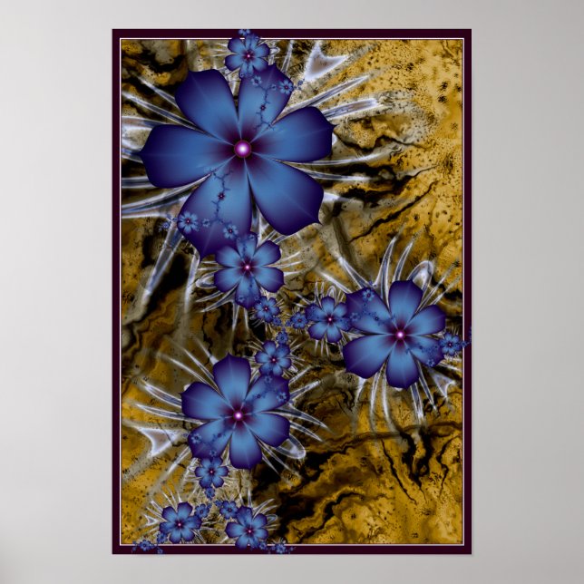 Purple Flowers Fraktal Poster (Vorne)
