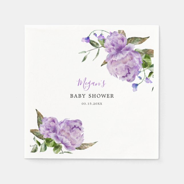 Purple Flowers Garden Baby Dusche Serviette (Vorderseite)