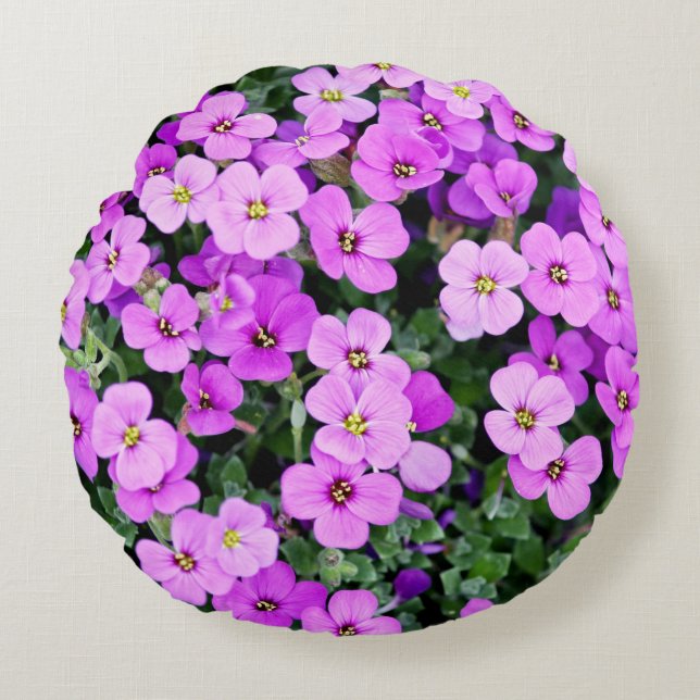 Purple Flowers Garden Rundes Kissen (Vorderseite)