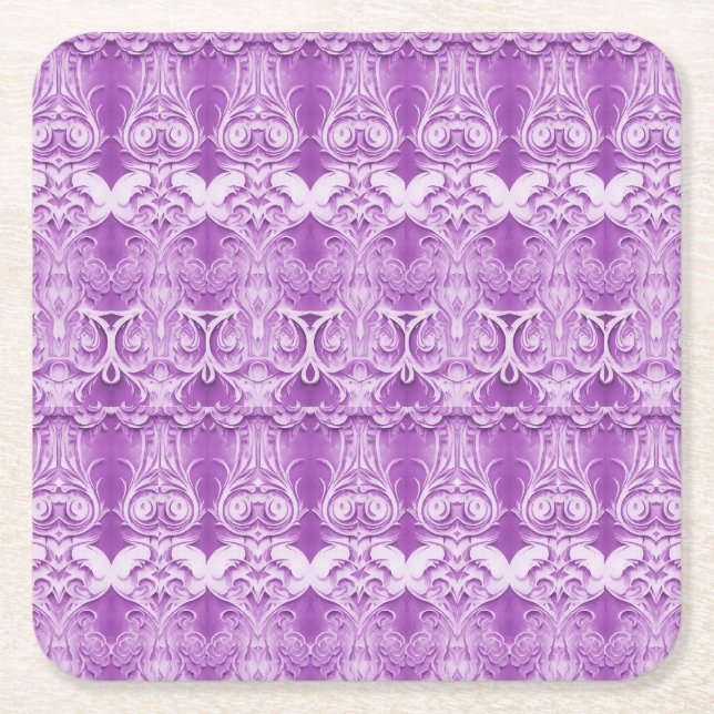 Purple Flowers Geblüht Paper Untersetzer (Vorderseite)