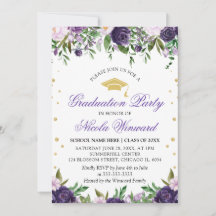 Purple Flowers Girl Graduation Party