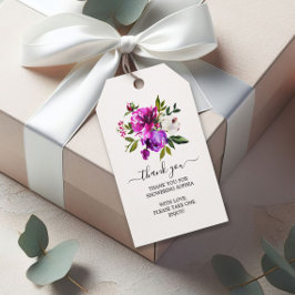 Purple Flowers & Greenery Brautparty Geschenktaste Geschenkanhänger