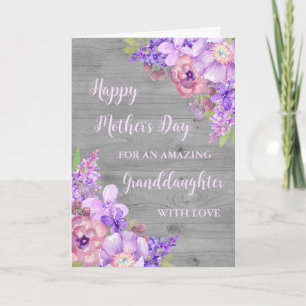 Purple Flowers Großtochter Happy Mother Day Karte