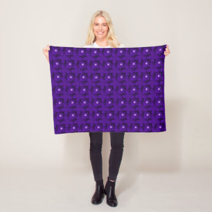 Purple Flowers in 3D , Artdeco Fleecedecke