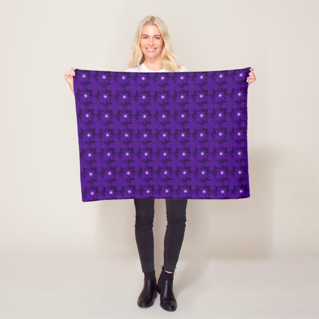 Purple Flowers in 3D , Artdeco Fleecedecke (Beispiel)