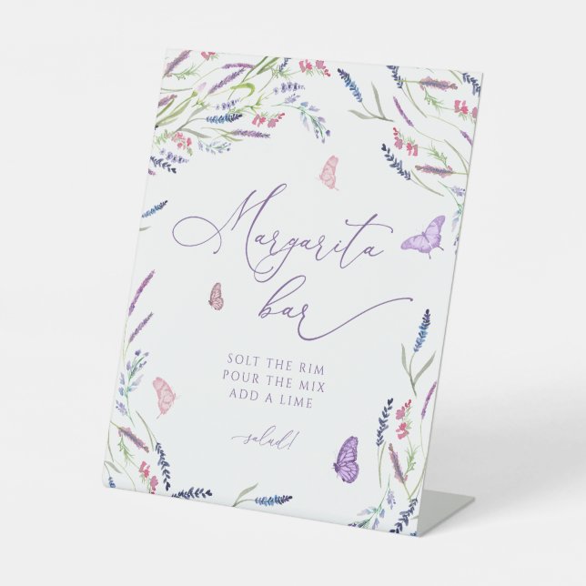 Purple Flowers Lavender Margarita Bar Sockelschild (Vorderseite)