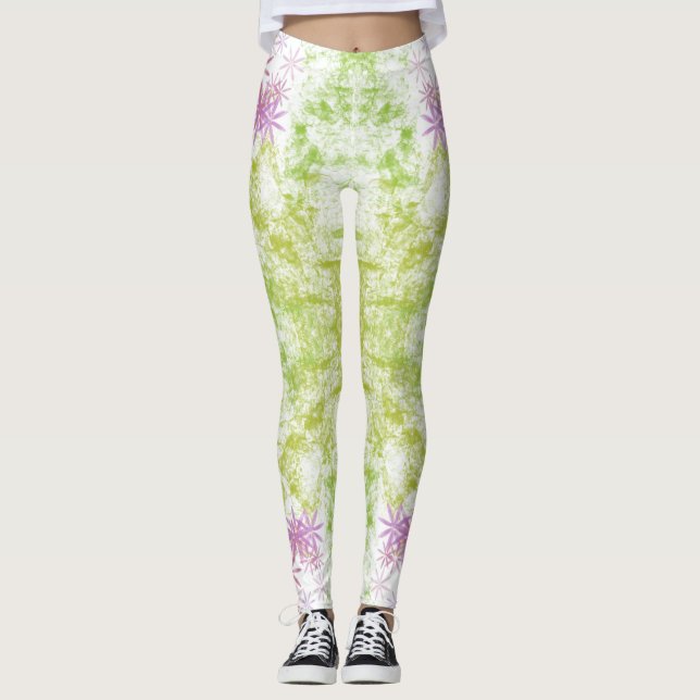 Purple Flowers Leggings (Vorderseite)