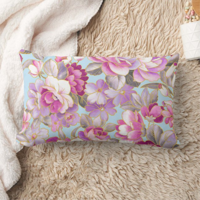 Purple Flowers Lumbar Kissen (Decke)