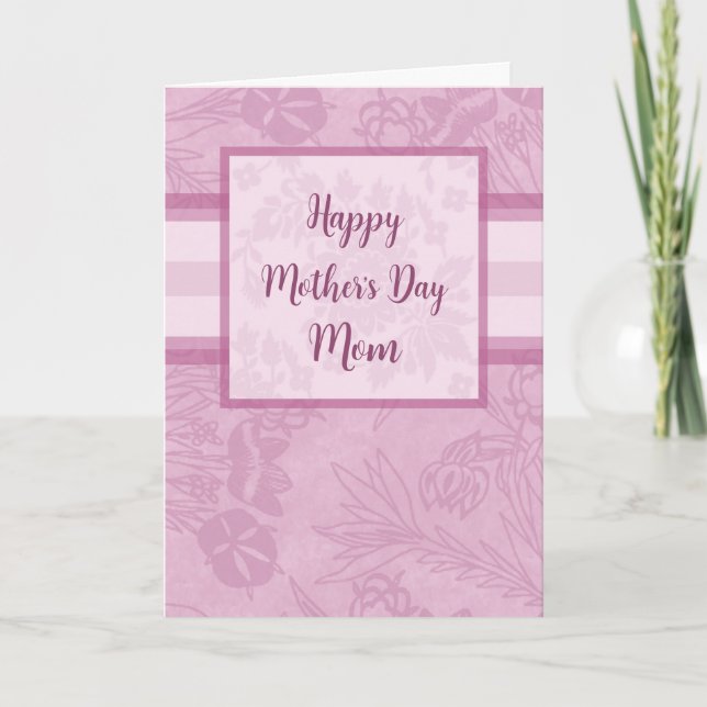 Purple Flowers Mama Happy Mother Day Karte (Vorderseite)