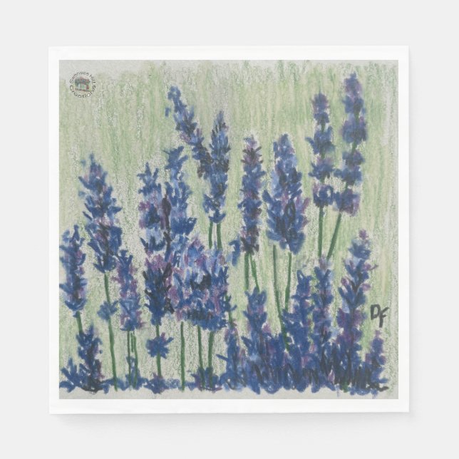Purple Flowers Paper Napkin Serviette (Vorderseite)