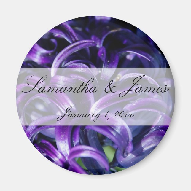 Purple Flowers Persönliche Hochzeit Magnet (Vorne)