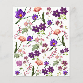 Purple Flowers Scrapbook Paper Sheet