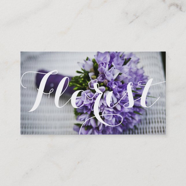 Purple Flowers Shop Florist Visitenkarte (Vorderseite)