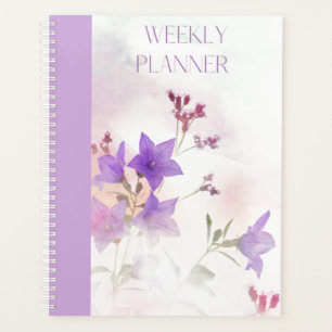 PURPLE FLOWERS WEEKLY PLANNER PLANER