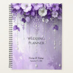 Purple Flowers with Dangling Pearls Planner Planer<br><div class="desc">Beautiful Purple Flowers with Dangling Pearls Planner</div>