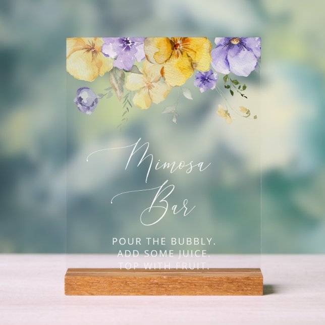 Purple Flowers, Yellow Flowers, Boho, Mimosa Bar (Neutre)