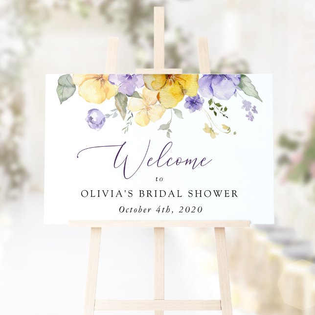 Purple Flowers, Yellow Flowers, Bridal Welcome Poster (Von Creator hochgeladen)