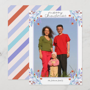 Purple Foliing Holly Berries Photo Carte de Noël