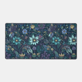 Purple foncé et Turquoise à motifs floraux