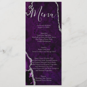 Purple Formel Minimaliste Fancy Luxe Mariage Menu