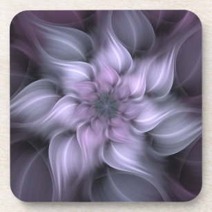 Purple Fractal Flower Untersetzer