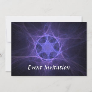 Purple Fractal Star of David Einladung
