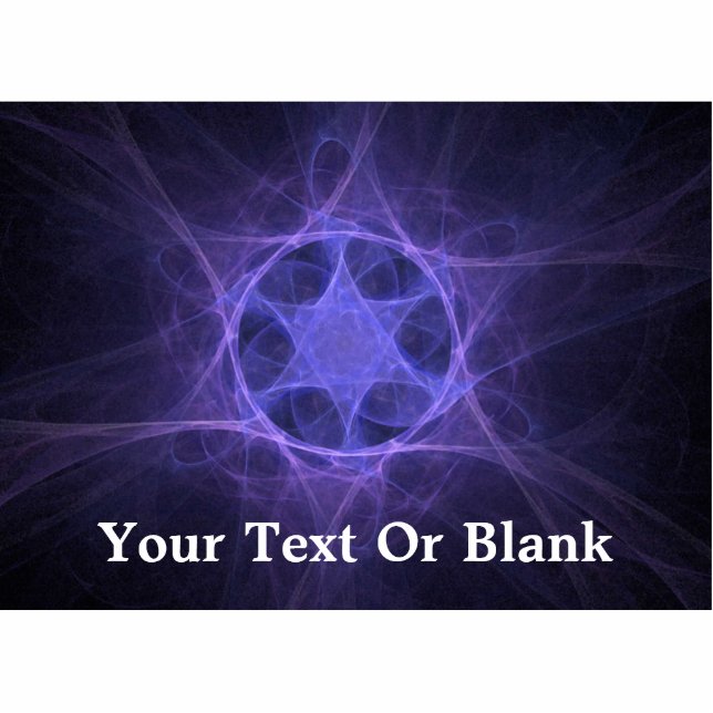 Purple Fractal Star of David Fotoskulptur Magnet (Vorne)