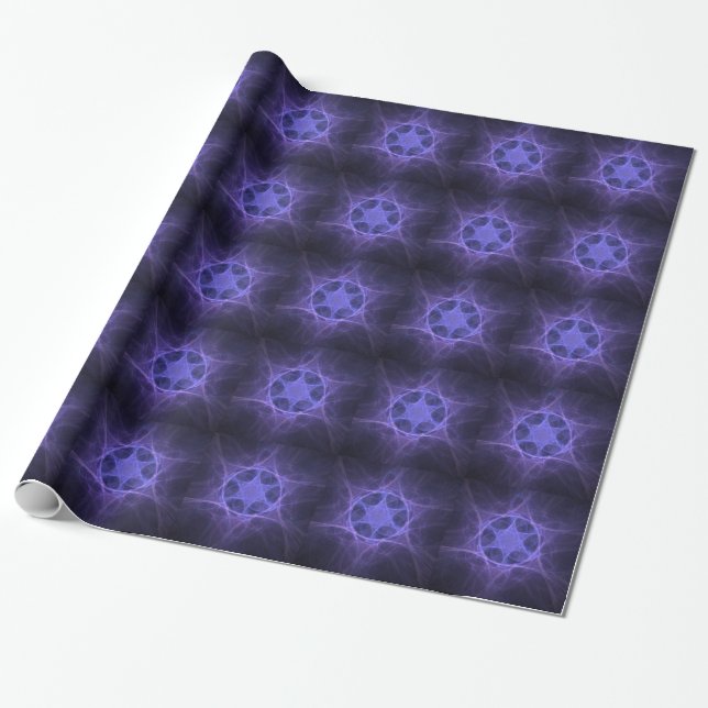 Purple Fractal Star of David Geschenkpapier (Ungerollt)