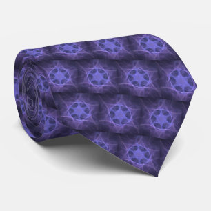 Purple Fractal Star of David Krawatte