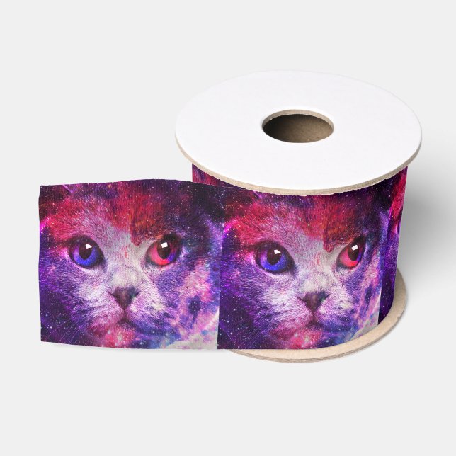 Purple Galaxy Cat  Ripsband (Spule)