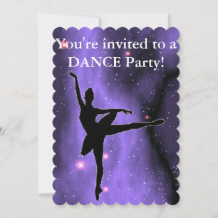 Purple Galaxy Danse Anniversaire Invitations